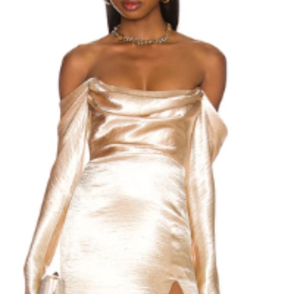 MAJORELLE Cecilia Midi Dress in Champagne NWOT Size Small - Picture 4 of 6